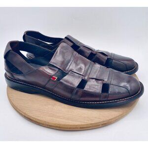 Vintage Cole Haan Fisherman Sandals Mens 13 Brown Leather Buckle Flats